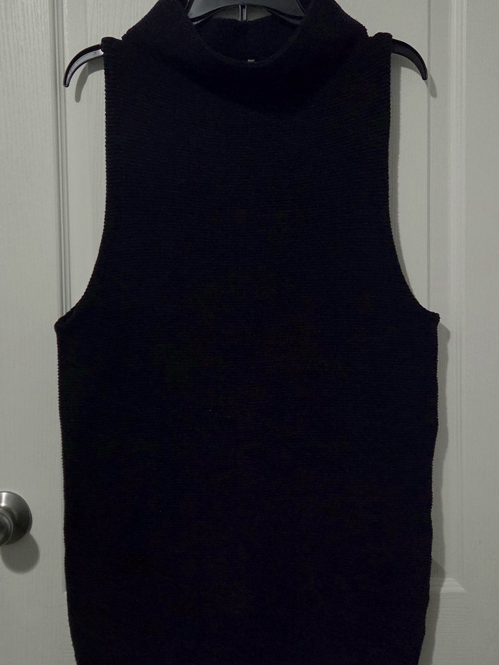 Free People Black Sleeveless Mock Neck Tank